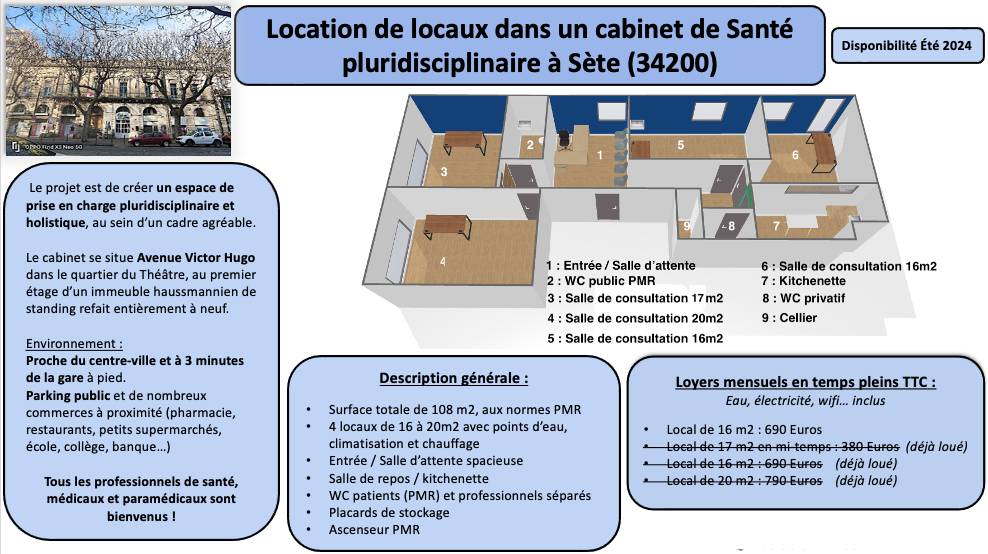 Cabinet Residence des Arts à Sète - Photo principale